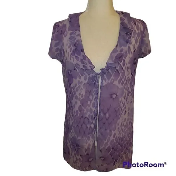 Victoria's Secret Purple Floral Tie Lingerie M - Picture 2 of 9